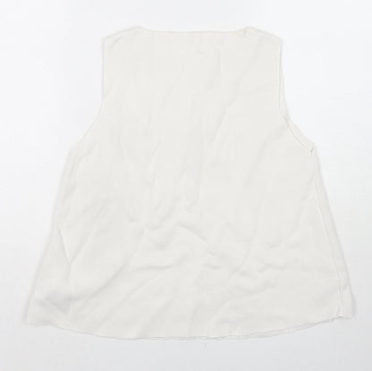 Womens UK Size M Zara White Basic Tank