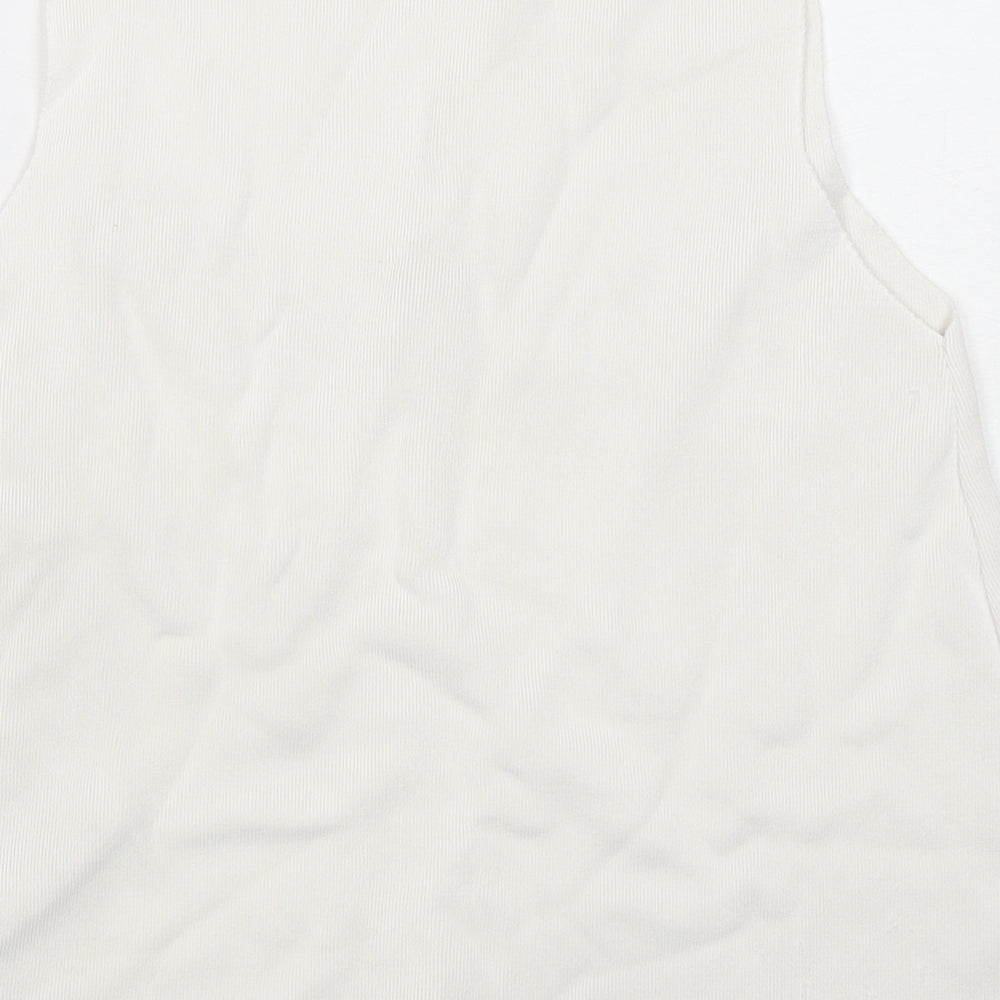 Womens UK Size M Zara White Basic Tank