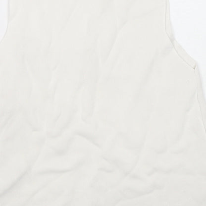 Womens UK Size M Zara White Basic Tank