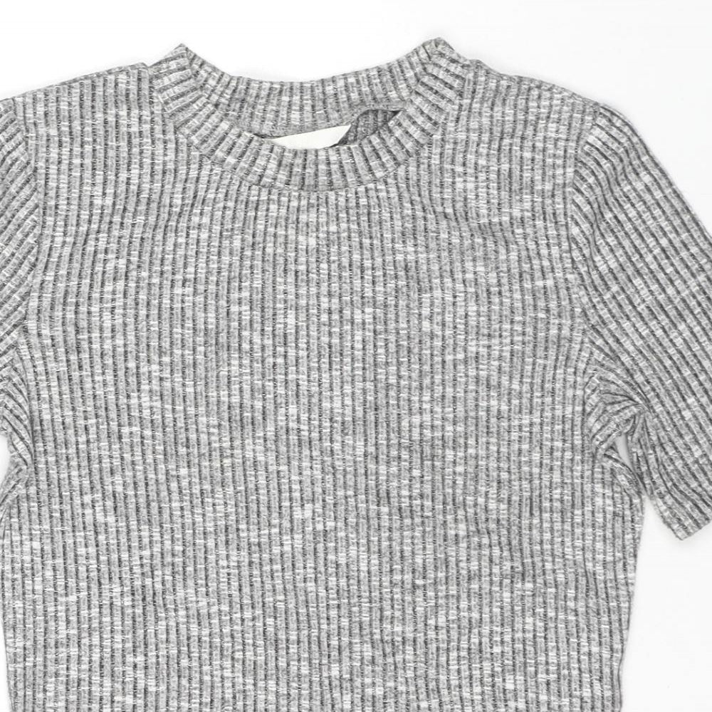 Womens UK Size S H&M Grey Jersey T-Shirt