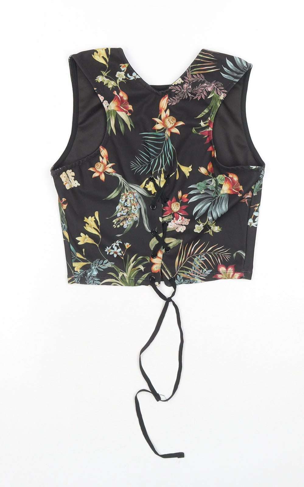 Womens UK Size 8 Stradivarius Black Cropped Blouse