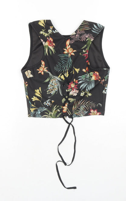 Womens UK Size 8 Stradivarius Black Cropped Blouse
