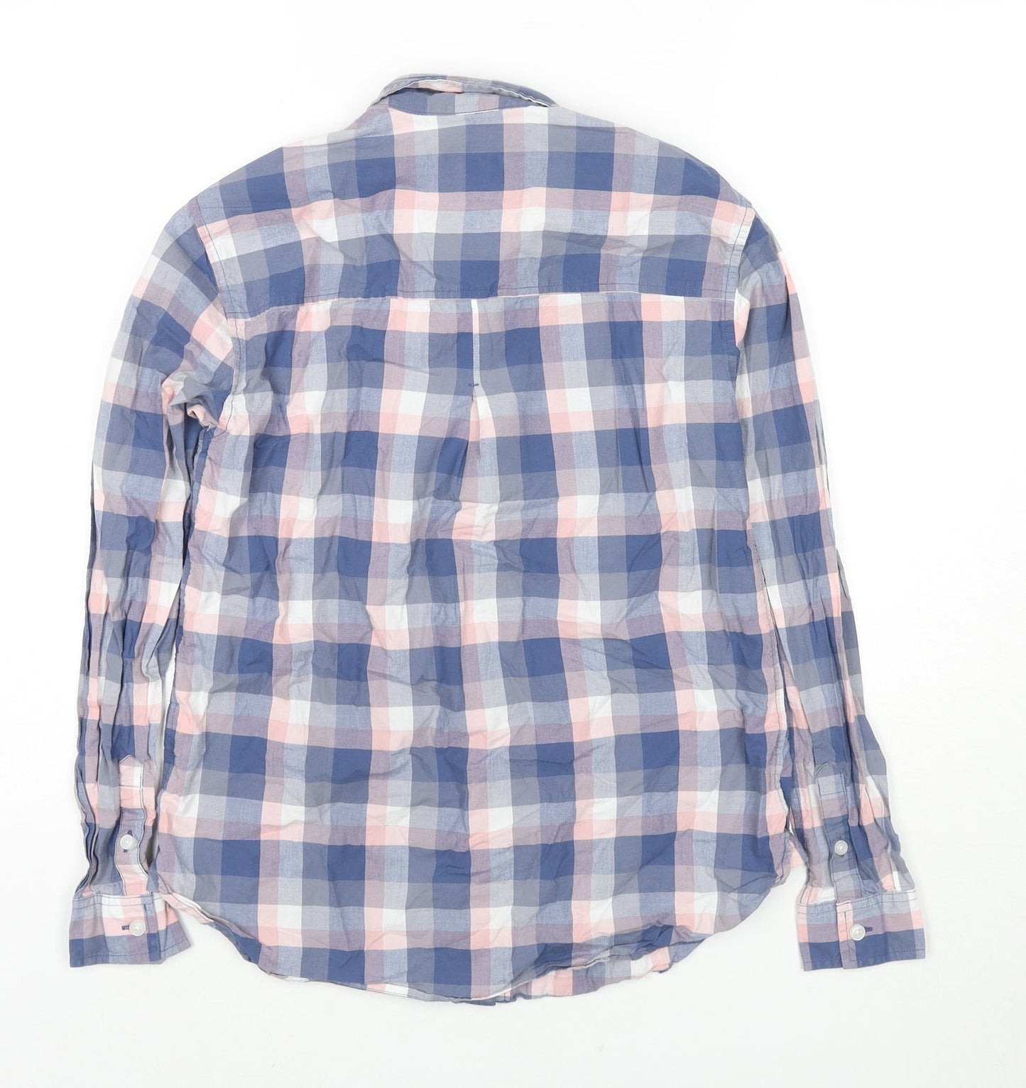 Jack Wills Womens Blue Check Cotton Basic Button-Up Size 8 Collared