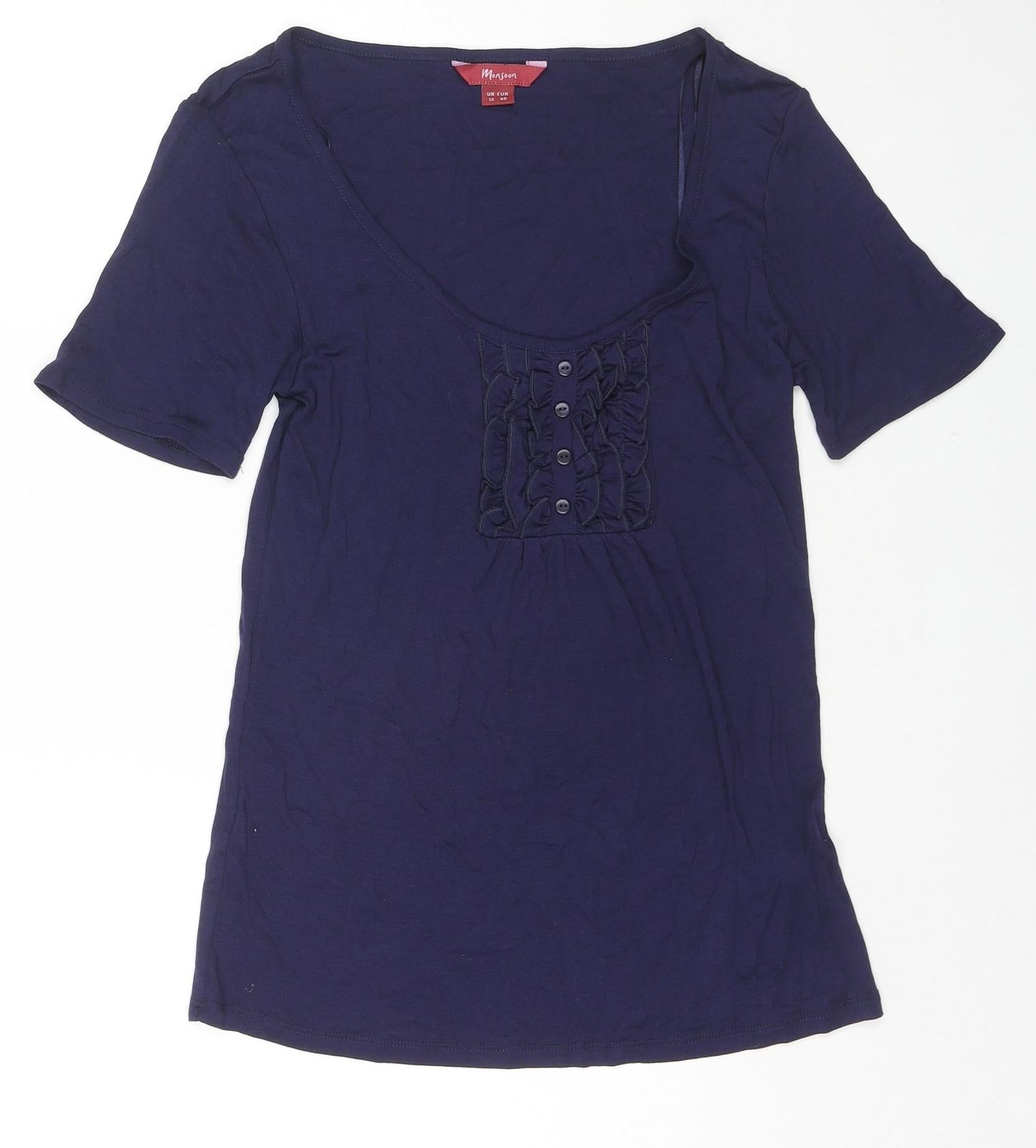 Womens UK Size 12 Monsoon Blue Basic T-Shirt