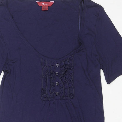 Womens UK Size 12 Monsoon Blue Basic T-Shirt