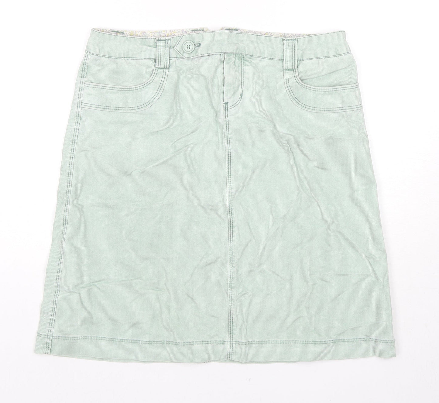 Gap Womens Green Cotton A-Line Skirt Size 6 Zip