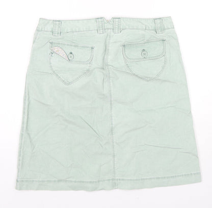 Gap Womens Green Cotton A-Line Skirt Size 6 Zip
