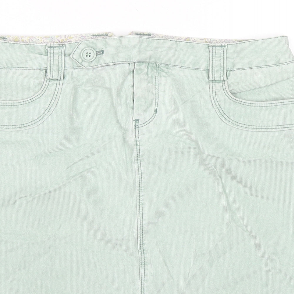 Gap Womens Green Cotton A-Line Skirt Size 6 Zip