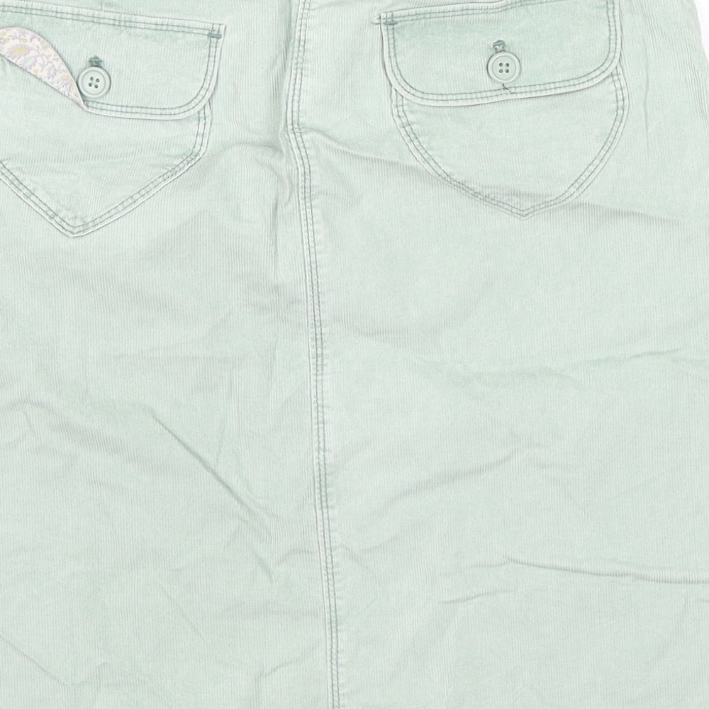 Gap Womens Green Cotton A-Line Skirt Size 6 Zip