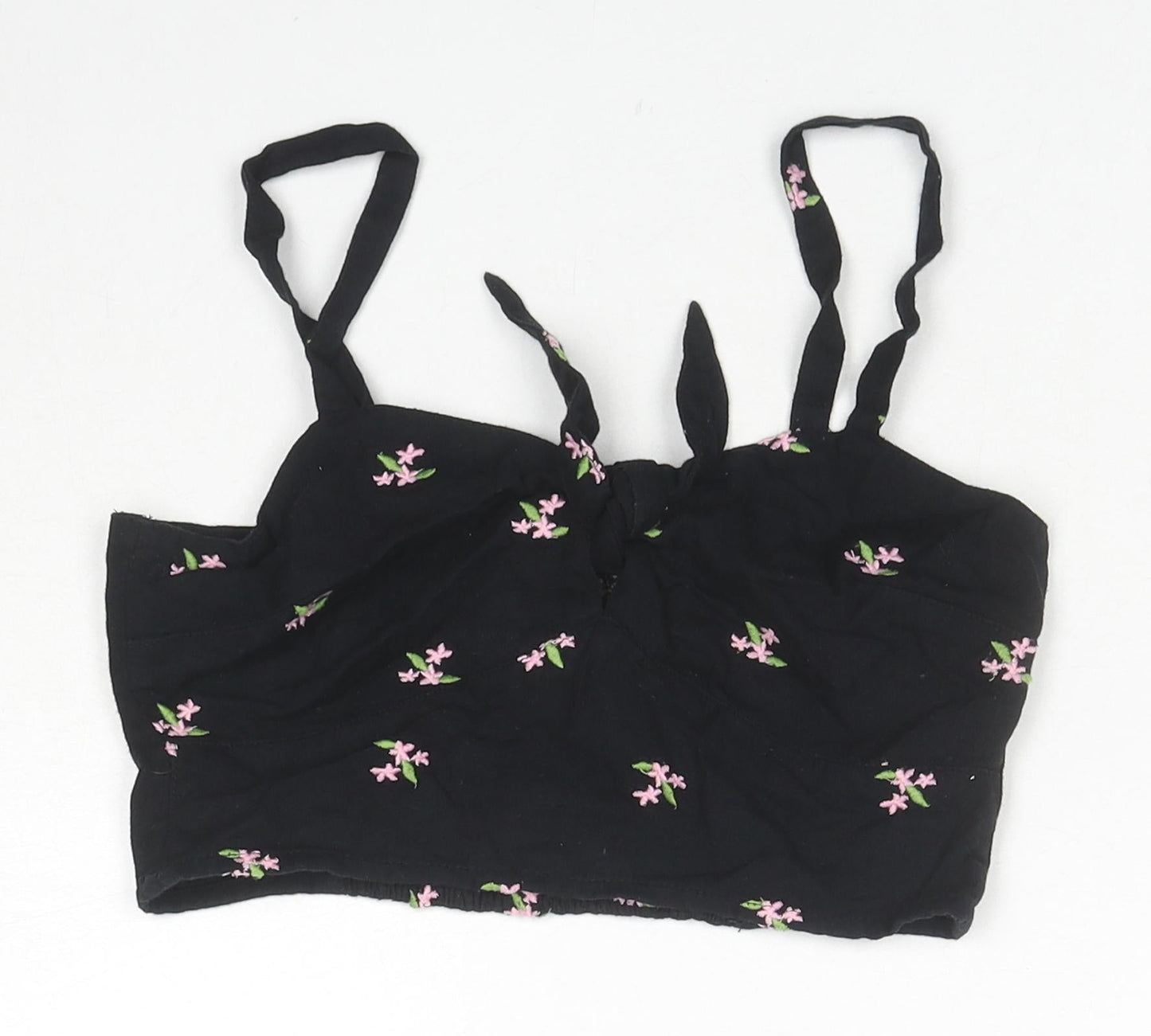 Womens UK Size 6 Miss Selfridge Black Cropped Tank