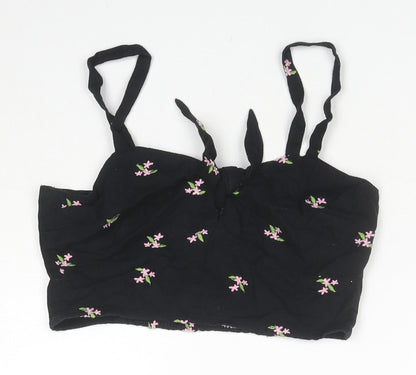Womens UK Size 6 Miss Selfridge Black Cropped Tank