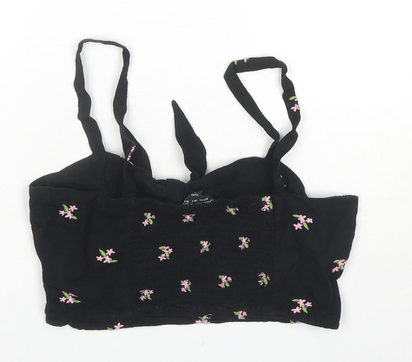 Womens UK Size 6 Miss Selfridge Black Cropped Tank