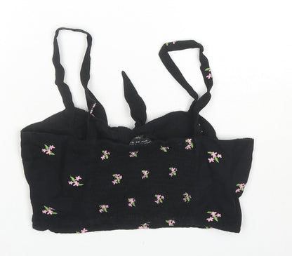 Womens UK Size 6 Miss Selfridge Black Cropped Tank