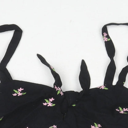 Womens UK Size 6 Miss Selfridge Black Cropped Tank