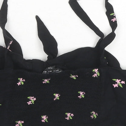 Womens UK Size 6 Miss Selfridge Black Cropped Tank
