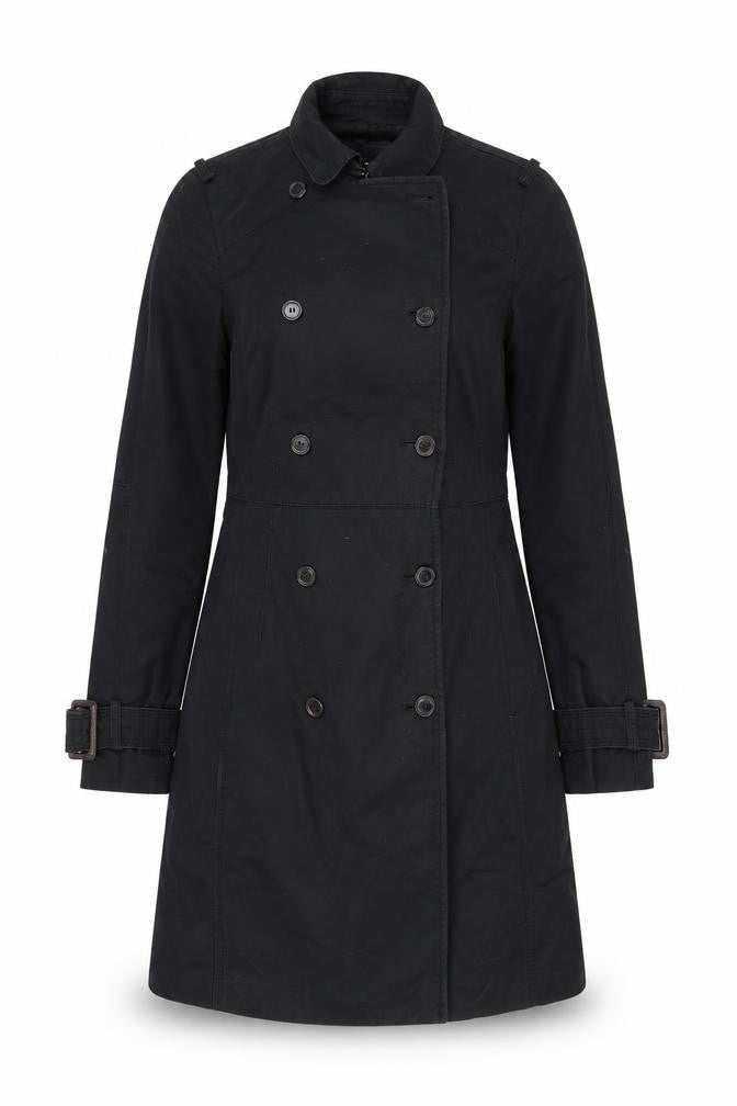 Womens UK Size XS Zara Black Trench Coat