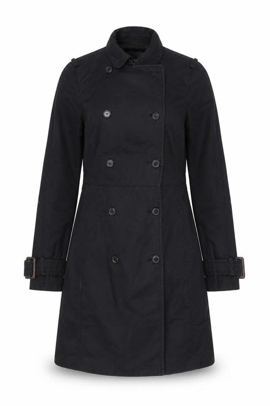 Womens UK Size XS Zara Black Trench Coat