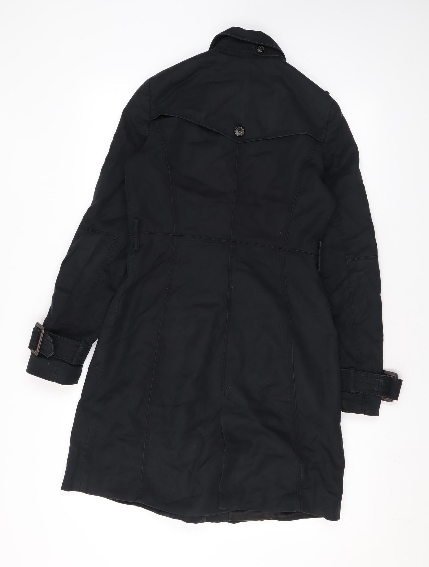 Womens UK Size XS Zara Black Trench Coat