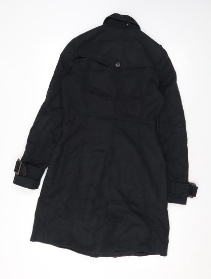 Womens UK Size XS Zara Black Trench Coat