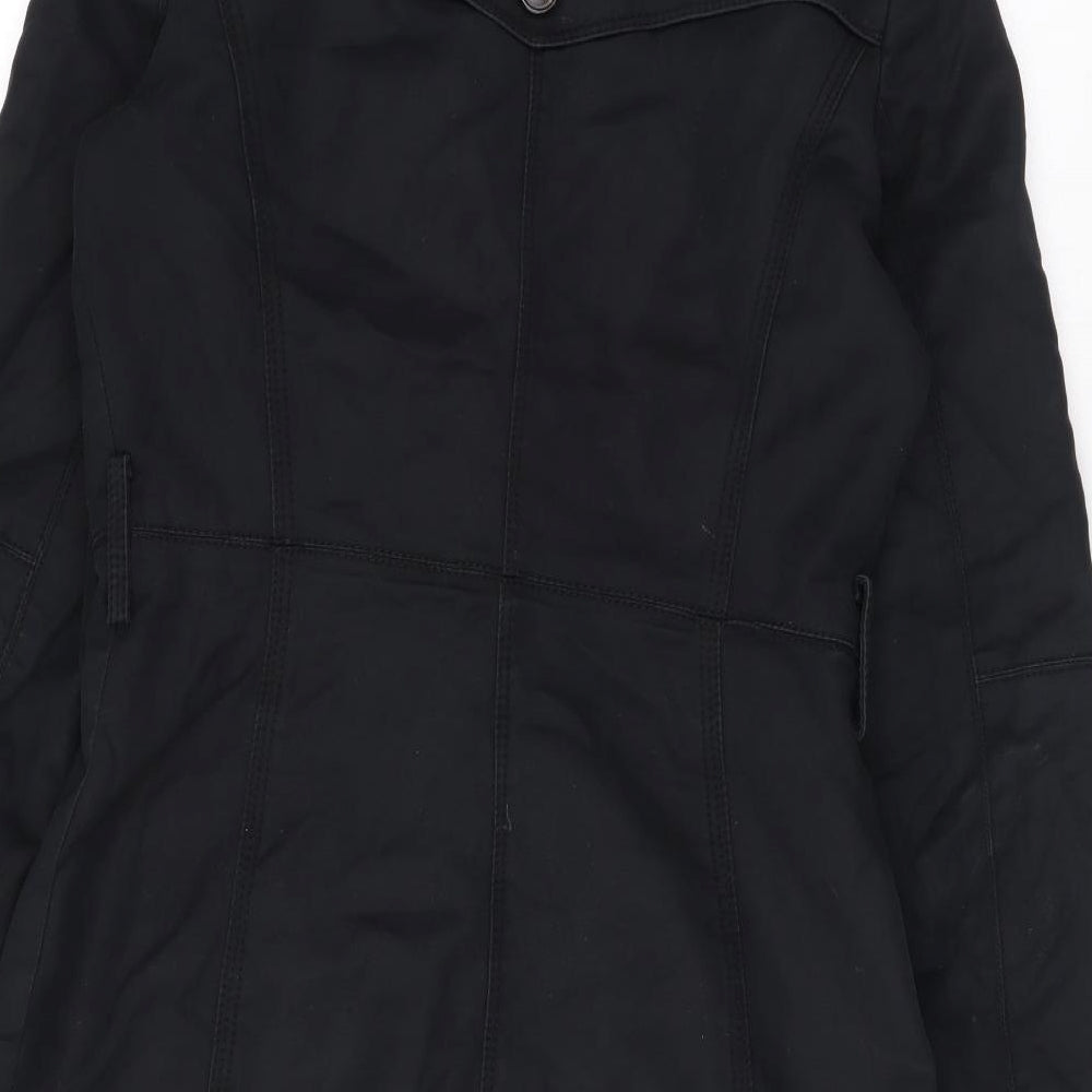 Womens UK Size XS Zara Black Trench Coat