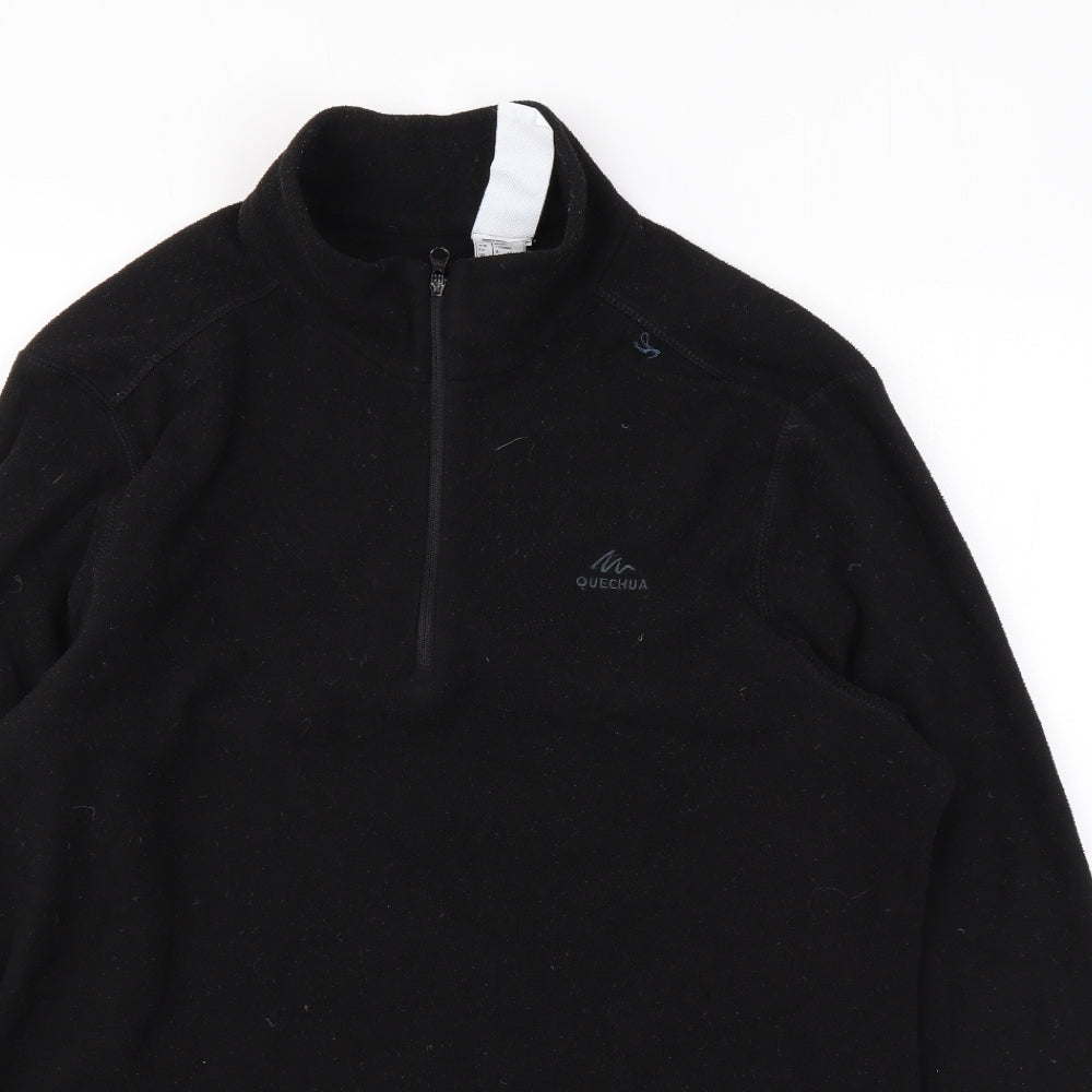 DECATHLON Womens Black Polyester Pullover Sweatshirt Size S Zip