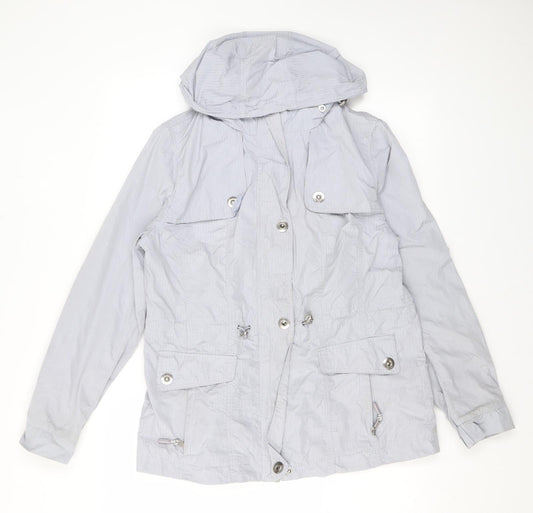 Per Una Womens Grey Rain Coat Coat Size 12 Zip