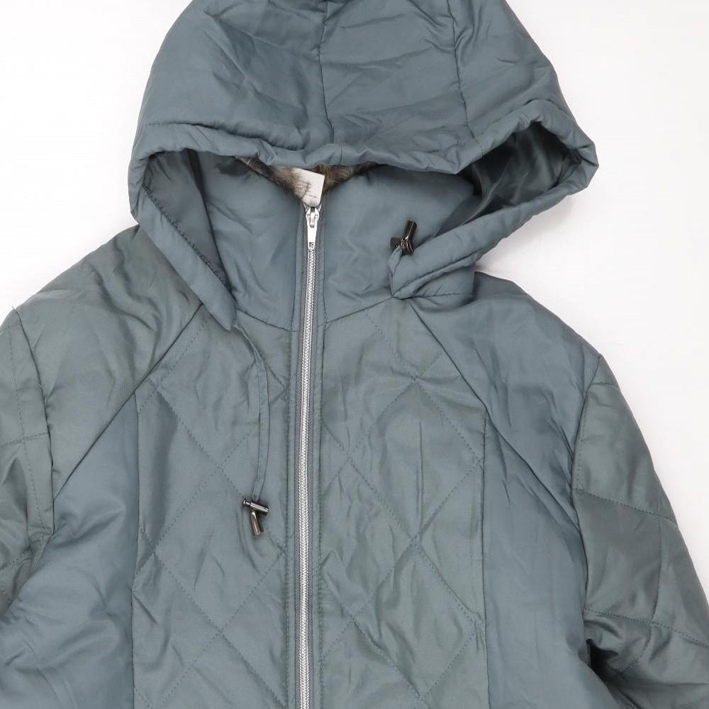 Womens UK Size S Anne De Lancay Blue Rain Coat