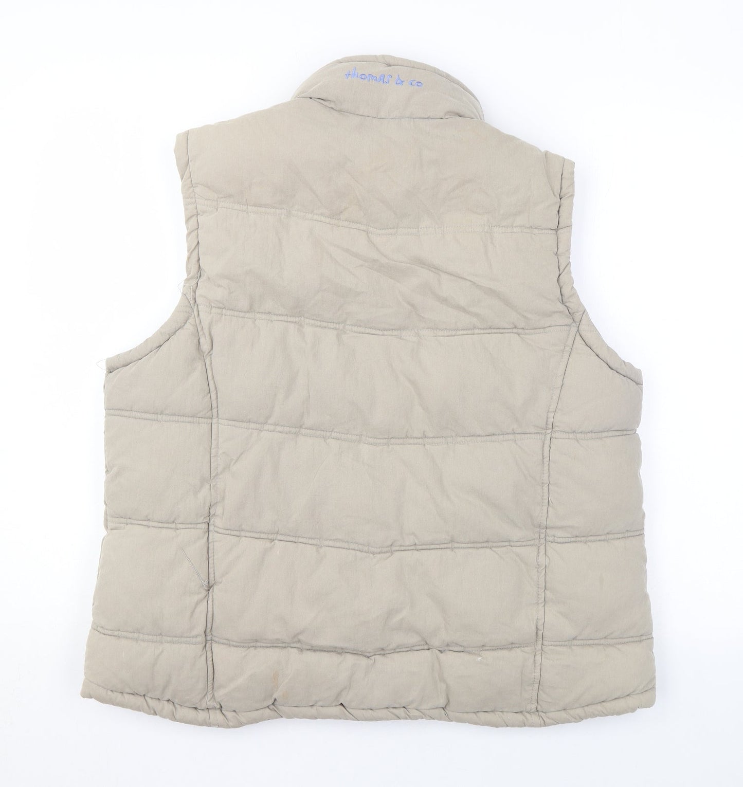 Thomas & Co Womens Beige Gilet Coat Size XL Zip
