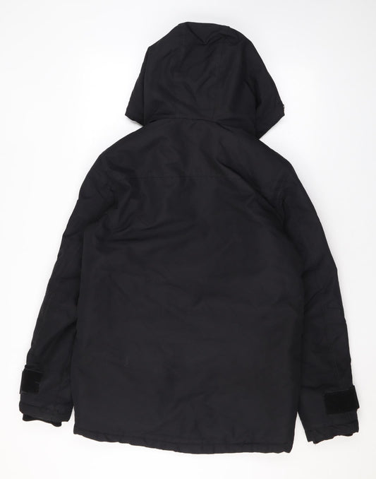 Mens UK Size S Bershka Black Rain Coat