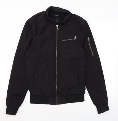 Zara Mens Black Bomber Jacket Jacket Size S Zip
