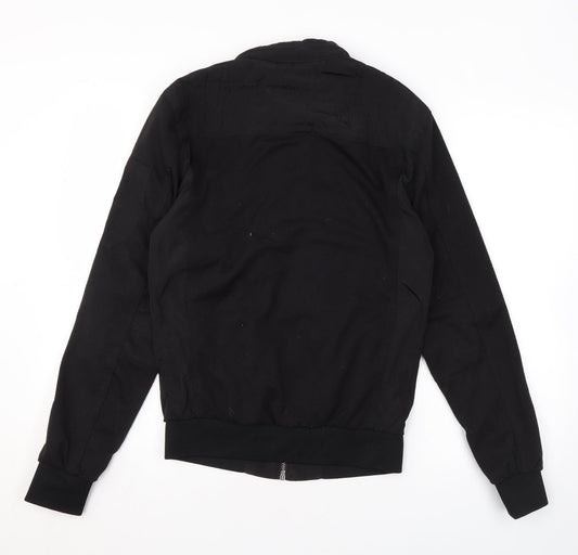 Zara Mens Black Bomber Jacket Jacket Size S Zip