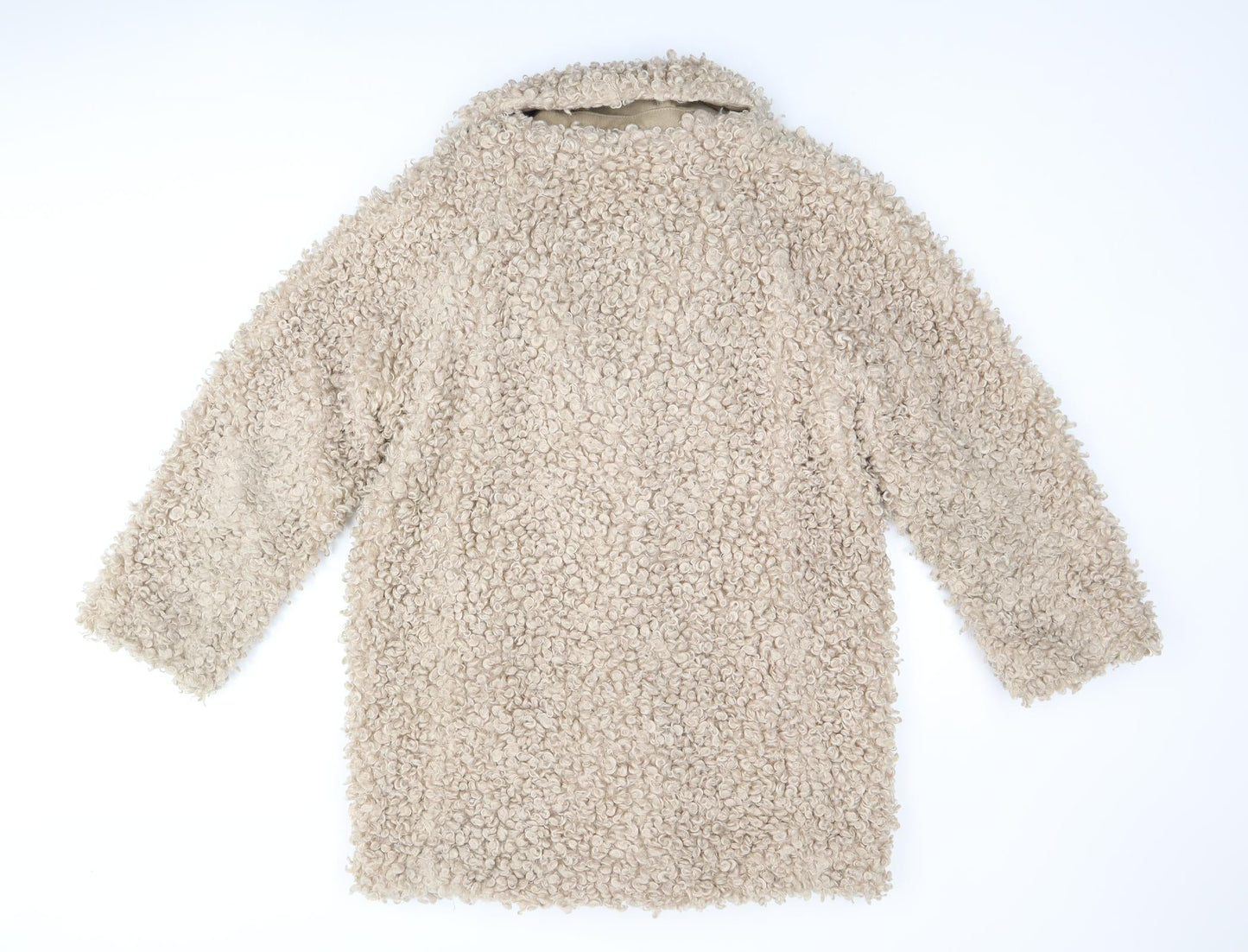 Womens UK Size S Zara Beige Overcoat