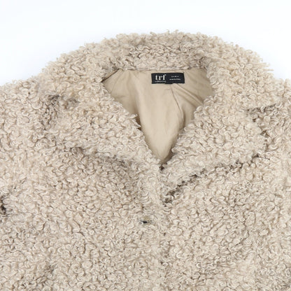Womens UK Size S Zara Beige Overcoat