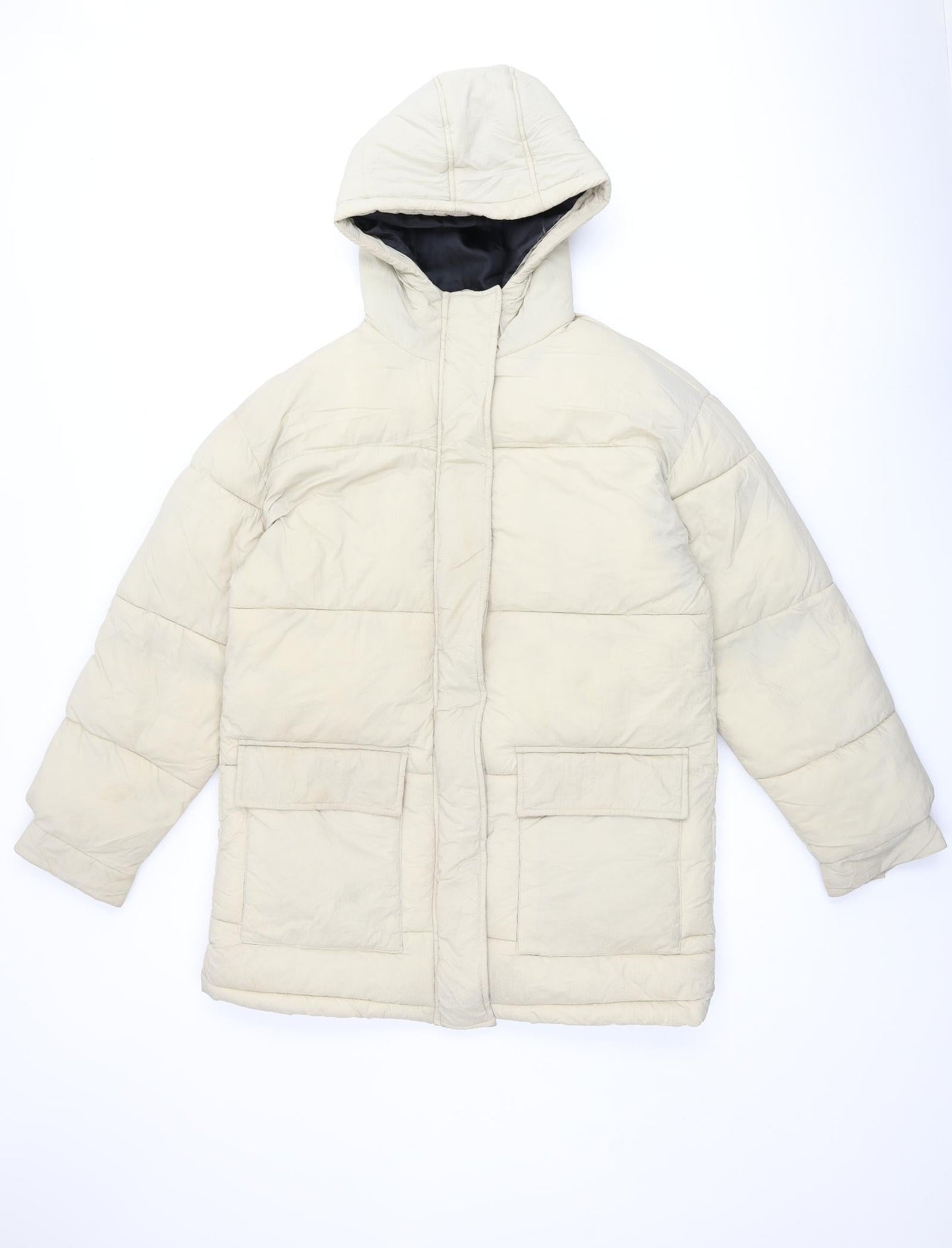 Womens UK Size 10 Topshop Beige Puffer Jacket
