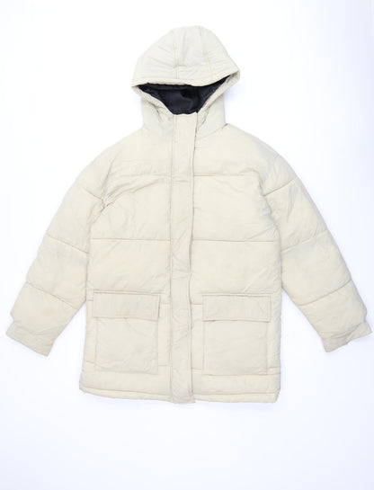Womens UK Size 10 Topshop Beige Puffer Jacket
