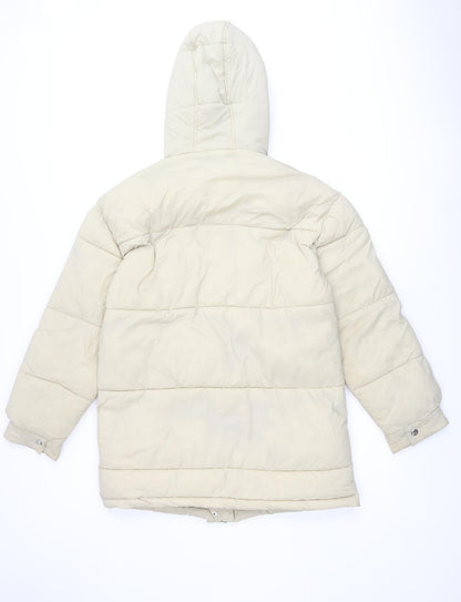 Womens UK Size 10 Topshop Beige Puffer Jacket