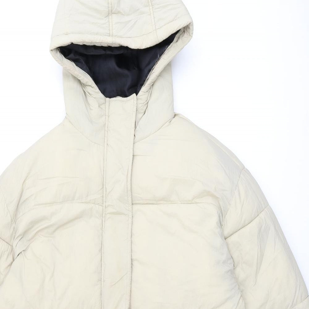 Womens UK Size 10 Topshop Beige Puffer Jacket