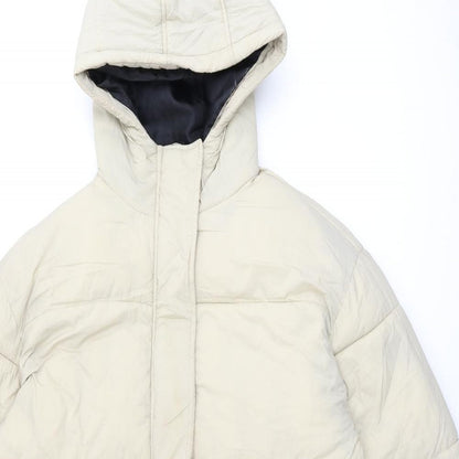 Womens UK Size 10 Topshop Beige Puffer Jacket