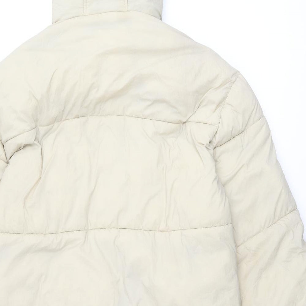 Womens UK Size 10 Topshop Beige Puffer Jacket