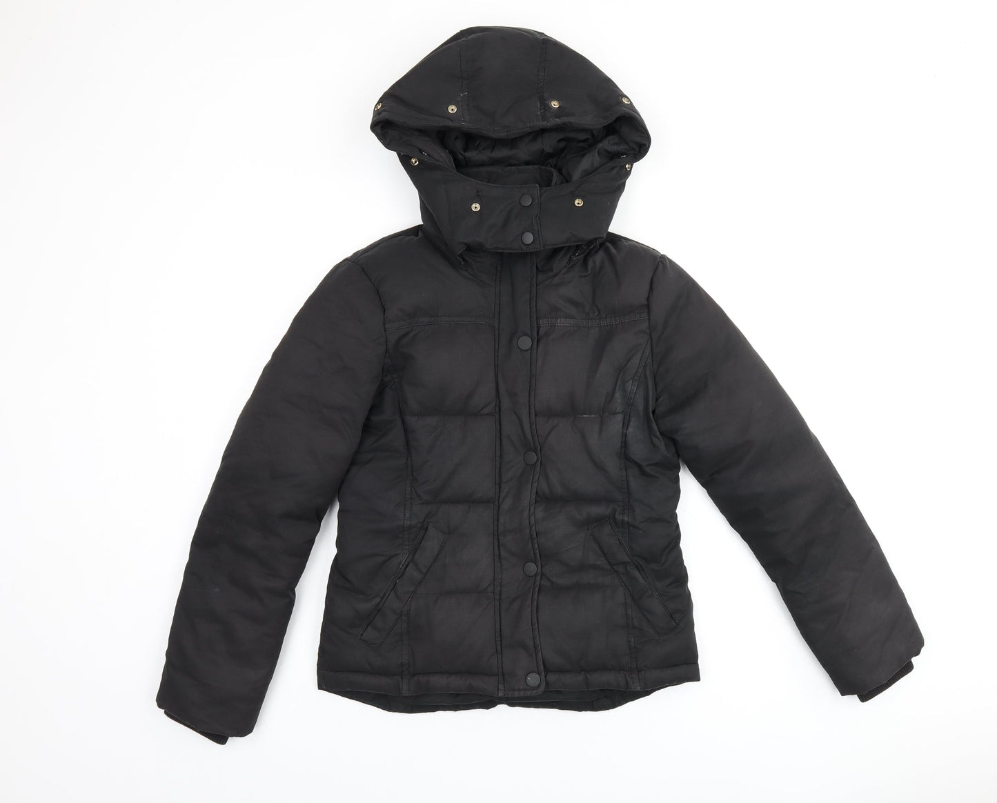 Womens UK Size 6 Topshop Black Puffer Jacket