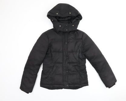 Womens UK Size 6 Topshop Black Puffer Jacket