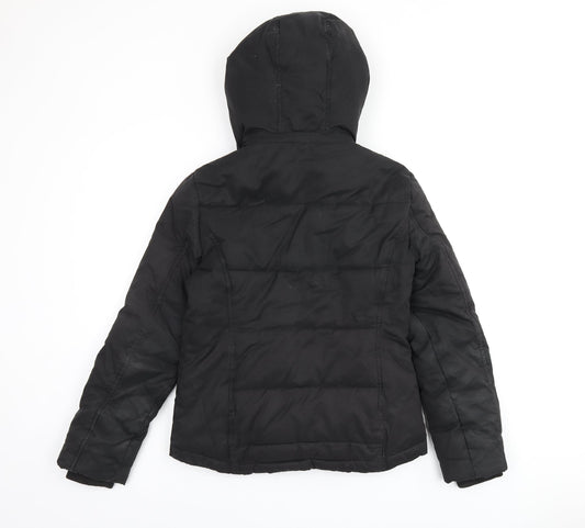 Womens UK Size 6 Topshop Black Puffer Jacket
