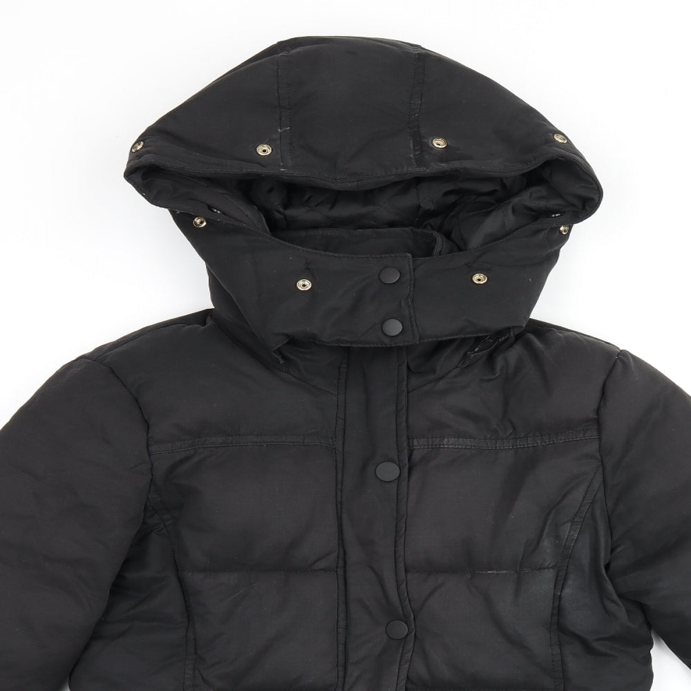 Womens UK Size 6 Topshop Black Puffer Jacket