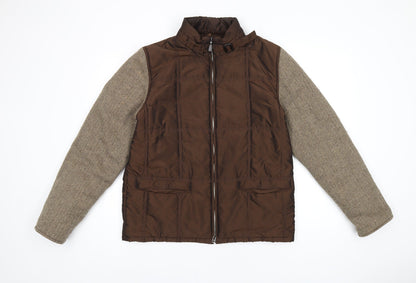 Marie Valois Womens Brown Jacket Coat Size M Zip