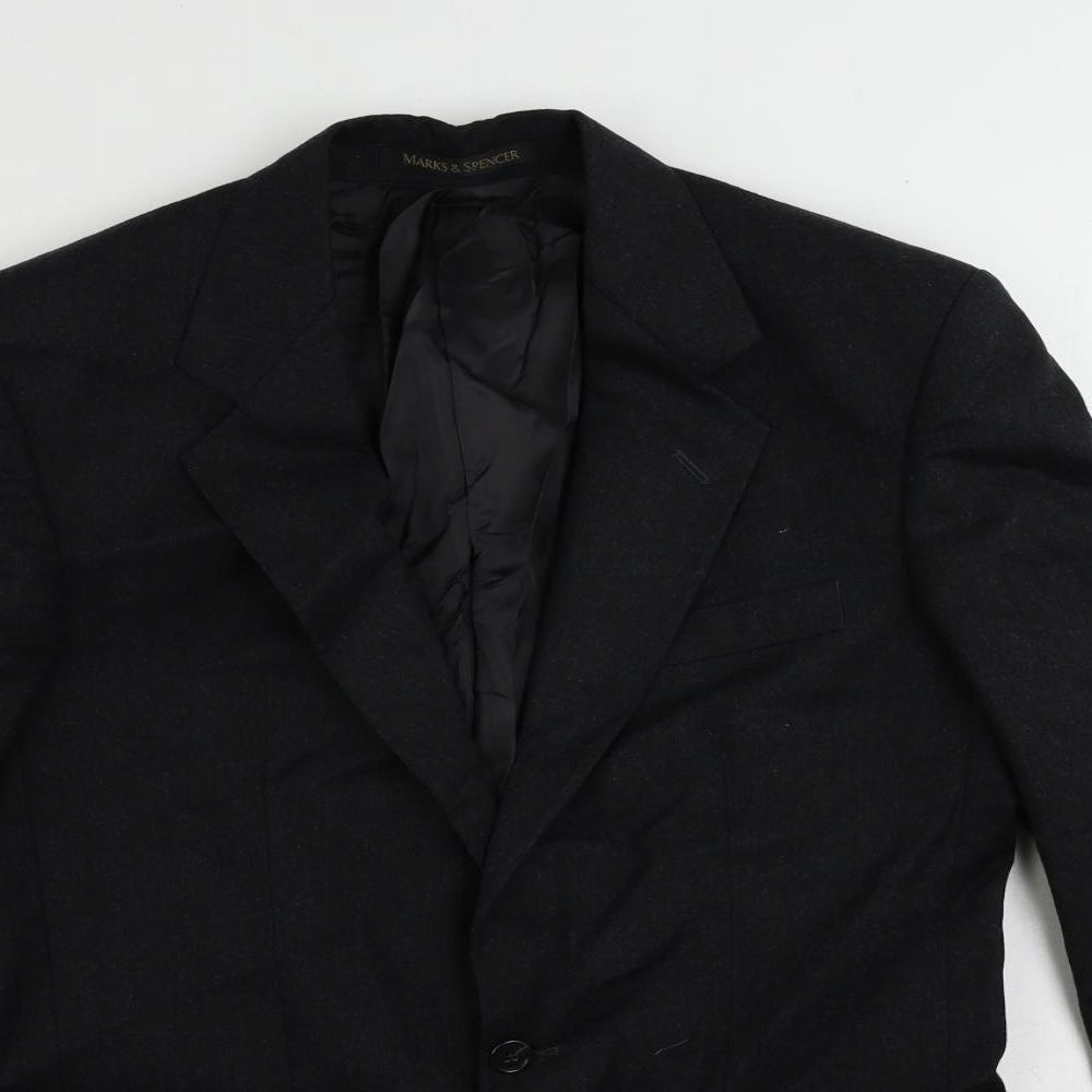 Mens UK Size 38 St Michael Regular Black Suit Jacket
