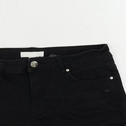 H&M Womens Blue Cotton Hot Pants Shorts Size 8 L3 in Regular Zip