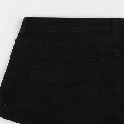 H&M Womens Blue Cotton Hot Pants Shorts Size 8 L3 in Regular Zip