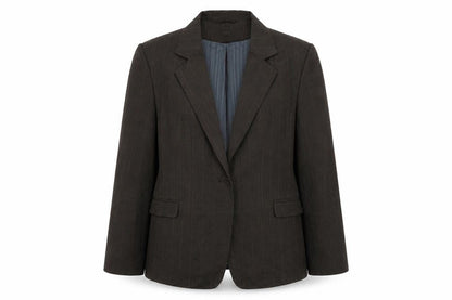 Next Womens Brown Striped Jacket Blazer Size 16 Button