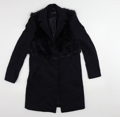 Womens UK Size 6 Topshop Blue Overcoat