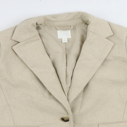 Womens UK Size S H&M Beige Overcoat